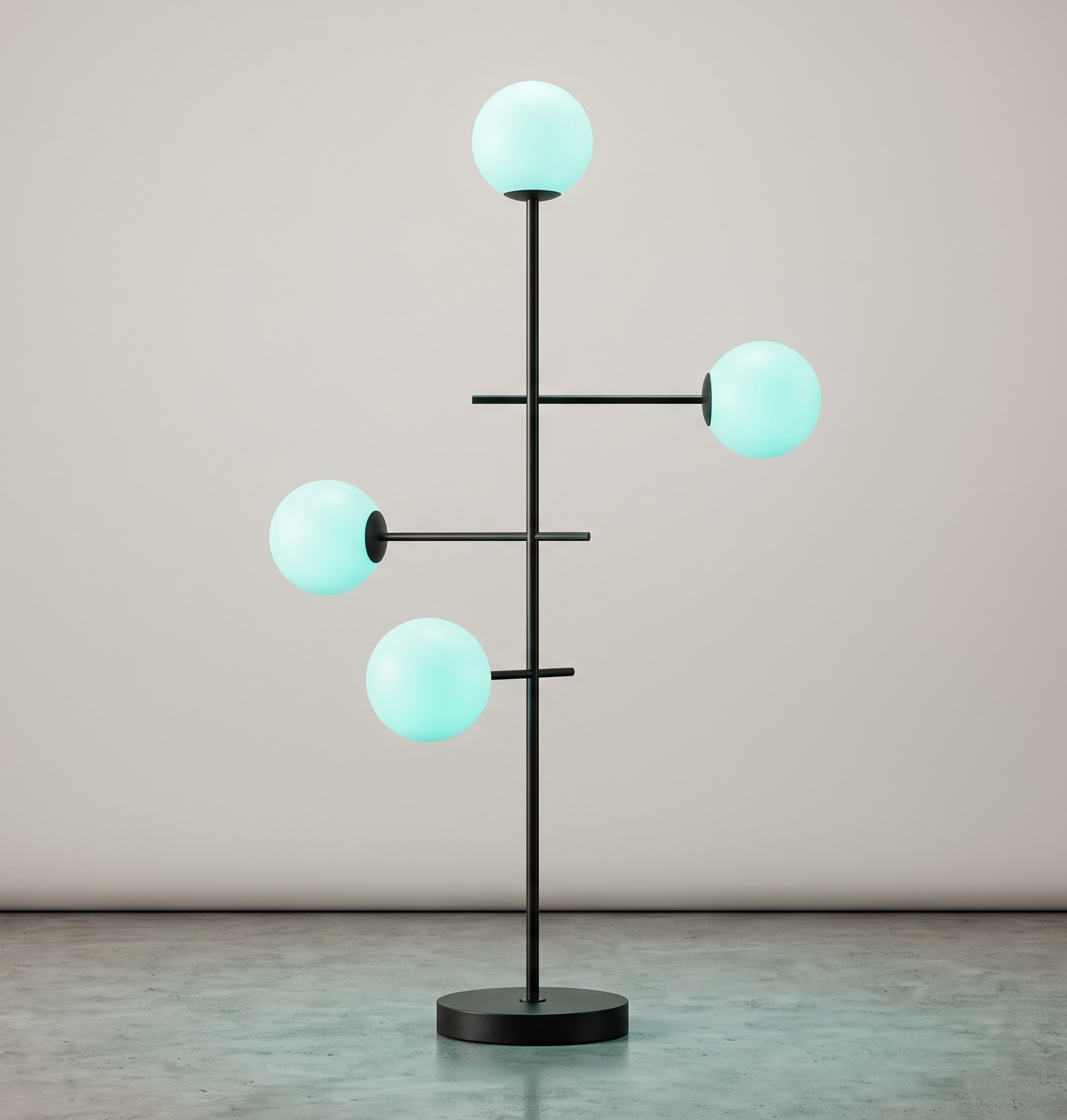 The Cluster lamp: four opal spheres on branching arms from a single stem.